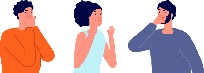 ホームページ制作の依頼先選びに迷う人々のイラスト